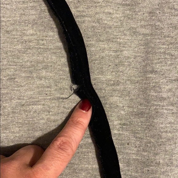 Hoodie dress with black velvet strings - Picture 2 of 2